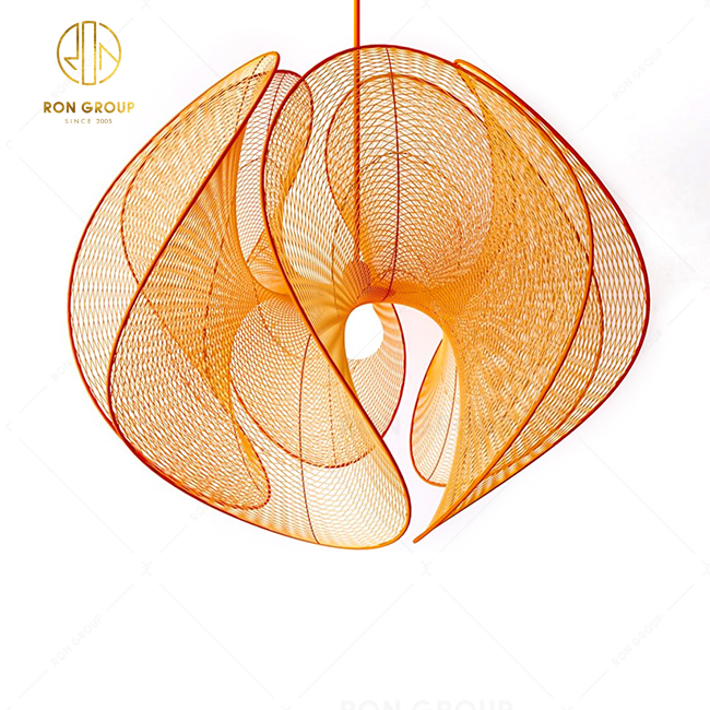 Modern Design Large Wave Shape Pendant Light For Hotel Restaurant Lighting High Quality Hanging Lamp