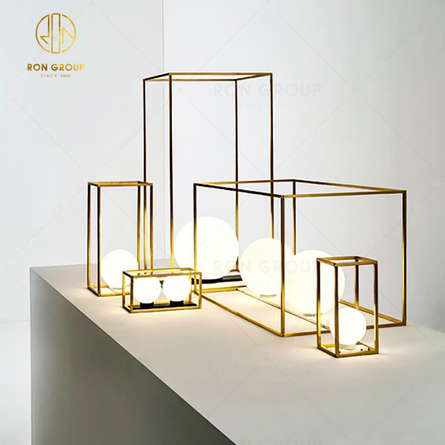 Residential Decoration Pendant Lamp Chandelier Metal Rectangular Frame Custom Modern Led Table Light Wall sconce