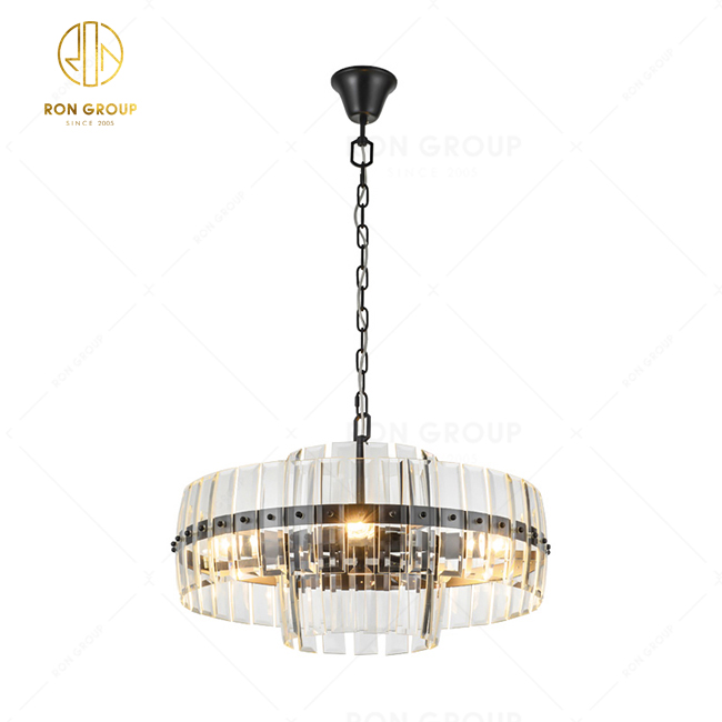 Modern Light Luxury Simple Personality Hotel Decor LED Crystal Chandelier Pendant Light