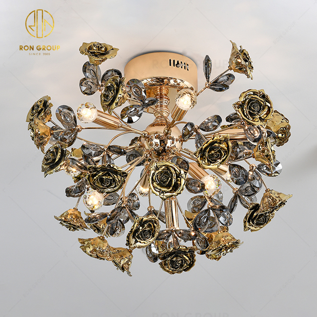 Popular Restaurant Decoration Light Elegant Lighting Ceiling Lamp Ceramic Flower Light