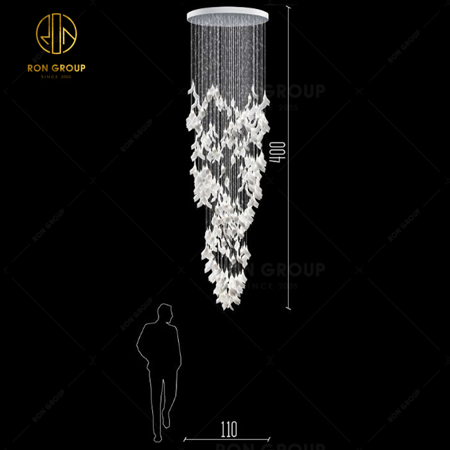 Hote Lobby Large Chandelier Ceiling Lighting Modern Long Pendant Luxury Staircase Crystal Chandelier Light