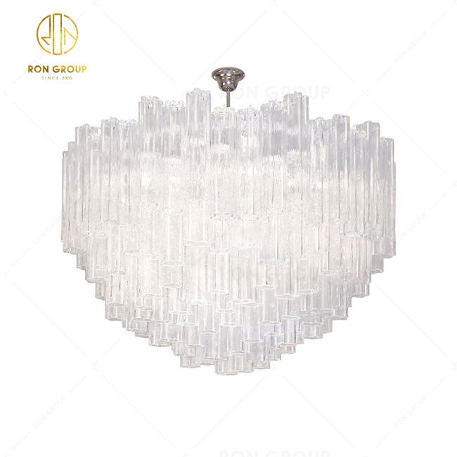 Modern Style Hotel Decor Long Chandelier Star Shape Glass Chandelier Light Pendant Lamp