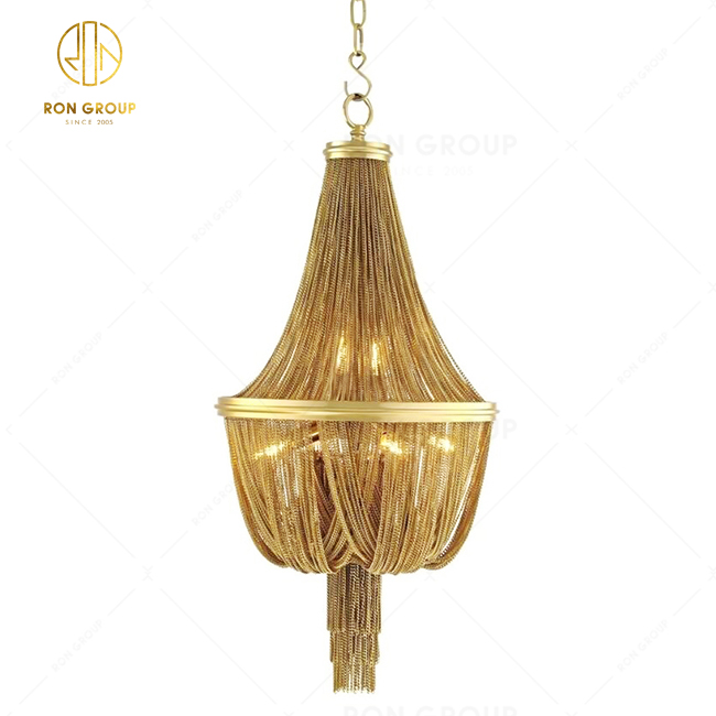 Factory Wholesale Villa Classic Hotel Luxury Round Led Chain Chandelier Pendant Light Lobby Lighting Decorative