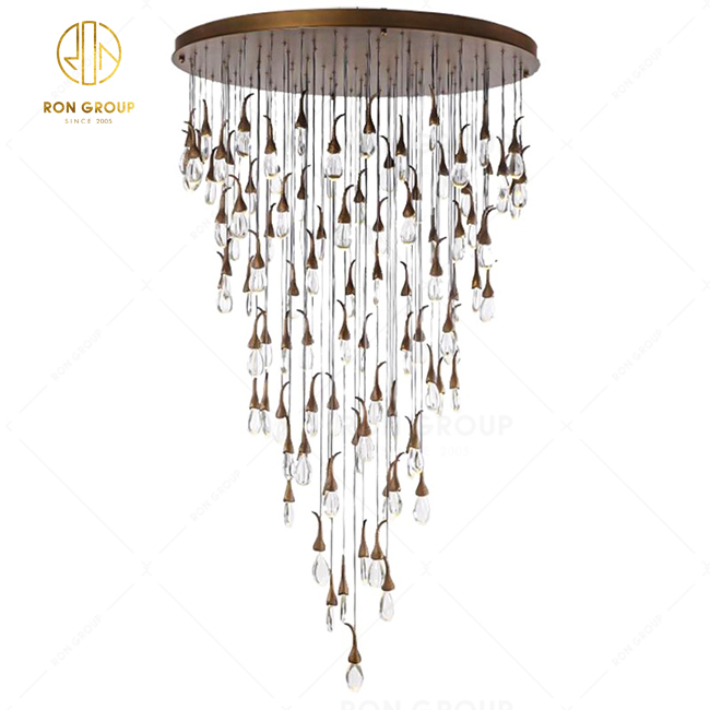 Modern Design Decorative For Large Hotel Lobby Lighting Villa Stair Spiral Long Luxury Ceiling Lamp Crystal Chandeliers