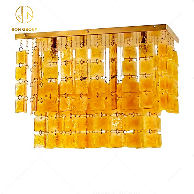 Modern Design Ceiling Lamp Hotel Home Decorative Lighting Square Crystal Lighting Chandelier Living Room Lighting