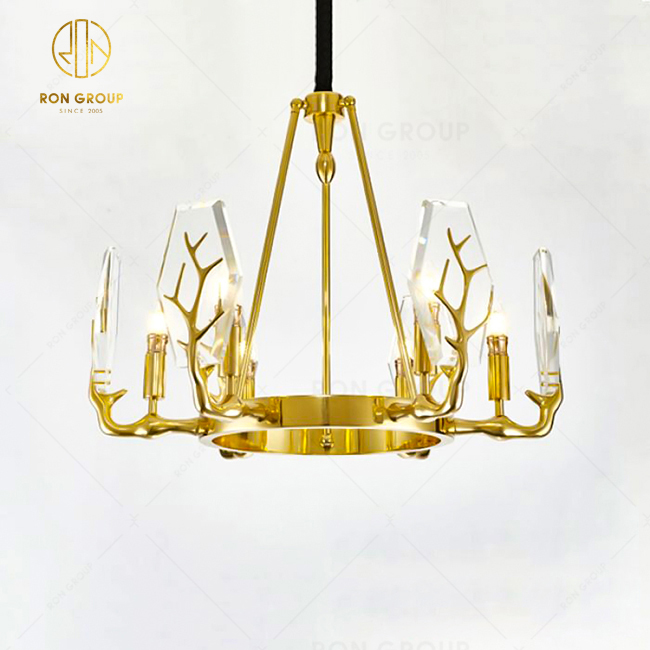 Romantic Modern Art Decor Gold Pendant Light Led Chandelier Pendant Lighting For Hotel Decorative