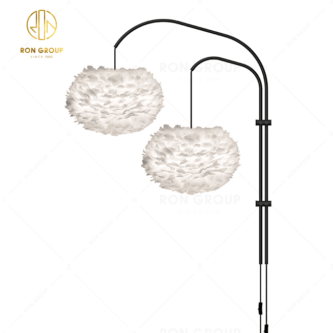 Modern Simple Feather Romantic Northern Europe Warm Light Warm Wall Lamp Wall Mounted Lighting For Hotel