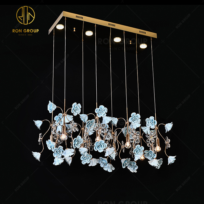 Wedding Light Home Decorative Restaurant Ceramic Flower Ceiling Lamp Romantic Decorative Lighting