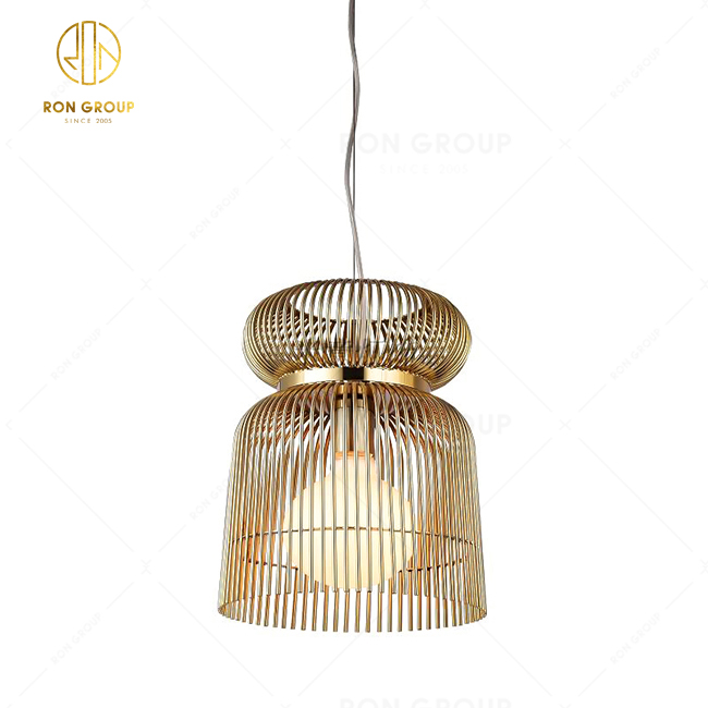 New Popular Fashion Retro Bird Cage Iron Wire Pendant Light for Hotel Decoration Chandelier Indoor Hanging Decorative 