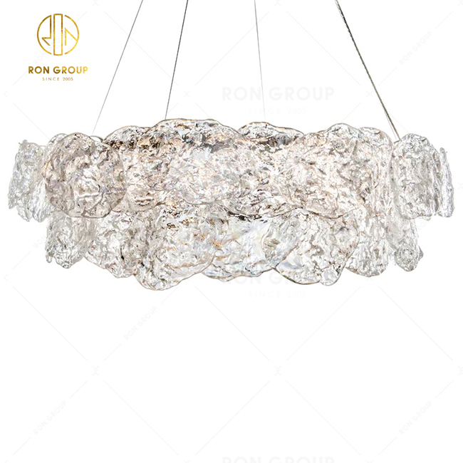 Postmodern Glass Chandelier Hotel Home Lighting Decorative Hanging Glass Crystal Chandelier Pendant Lamp Dining Room Light