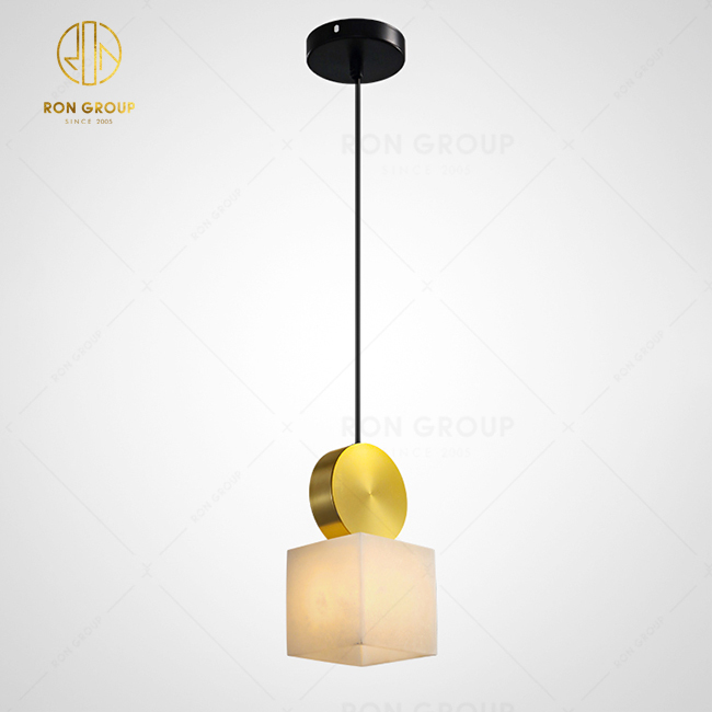 LED Alabaster Marble Chandelier Modern New Style Contracted Hotel Restaurant Pendant Light Creative Corridor Ceiling Lamp