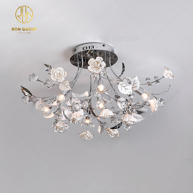 2021 New Design Wedding Decoration E14 Bulb Ceramic Flower Light Hotel Restaurant Lighting