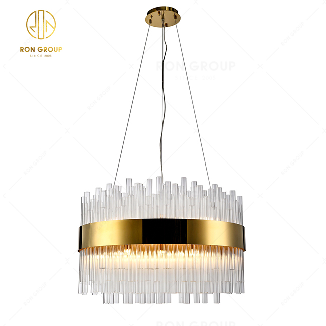 Stainless Steel Crystal Lamp Hotel Living Room Bedroom Restaurant Dining Room Pendant Lamp Nordic Lighting