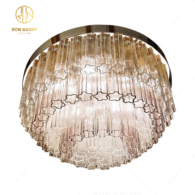 LED Crystal Ceiling Lamp Modern Round Design Star Shape Ceiling Lighting