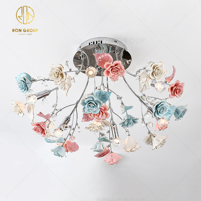 Popular Ceramic Lighting Restaurant Table Lamp Floor Lamp For Wedding Decoration Flower Ceiling Lamp