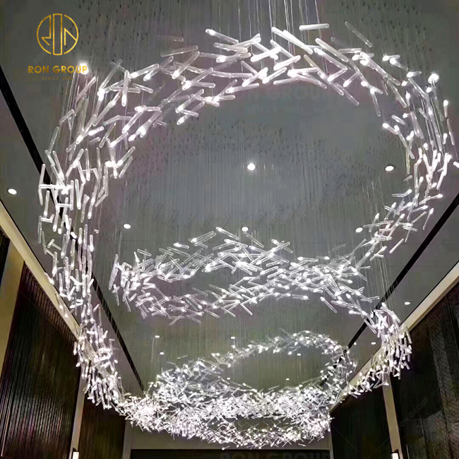 New Style Hotel Lobby Custom Glass Large Project LED Chandelier OEM Luxury Style Project Indoor Decoration Lighting