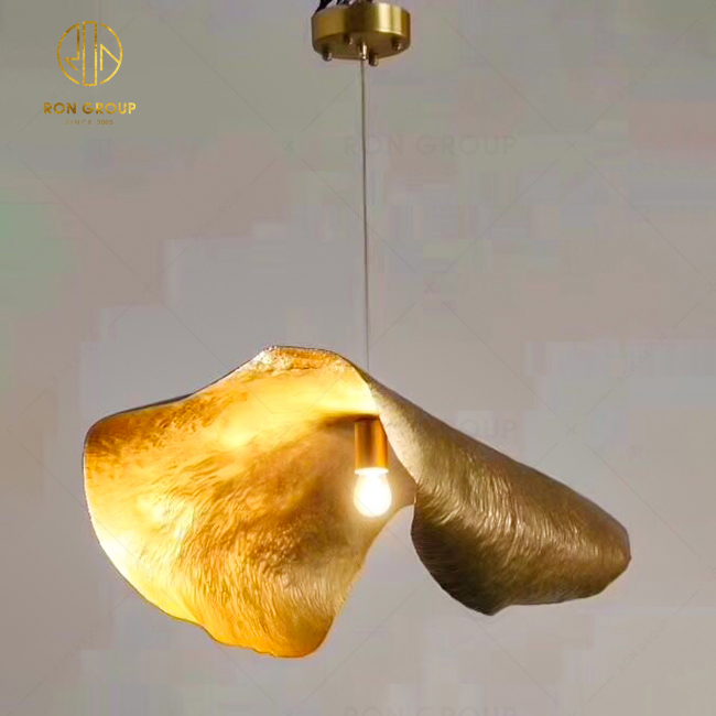 Modern Gold Lotus leaf Light Creative Professional Hotel Decor Lighting Lotus Leaf Pendant Lamp Ceiling Light