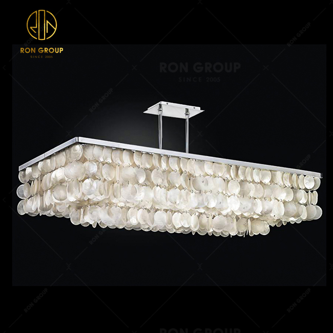 Modern Creative White Shell Piece Chandelier LED Pendant Lamp For Dining Room Home Decor Lighting