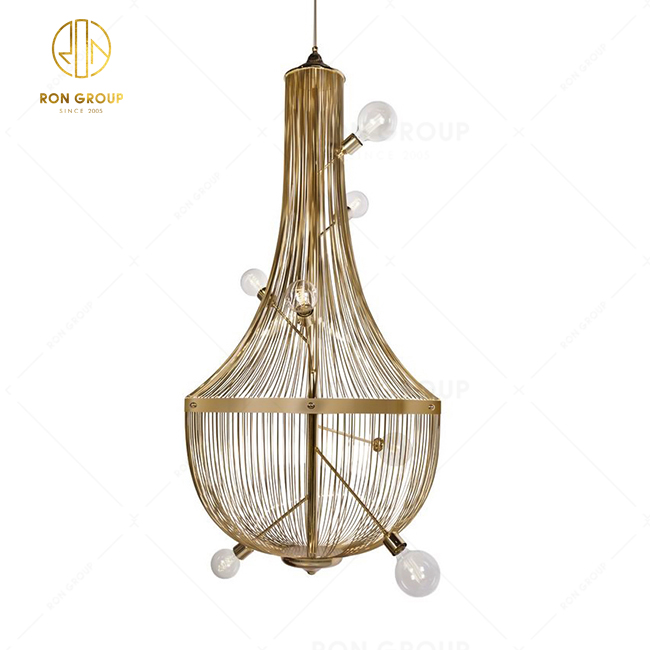 Top Selling Gold Color Bead Chain Luxury Chandelier Pendant Light Hotel Tassels Chandelier Living Room Dining Room Lighting Decorative