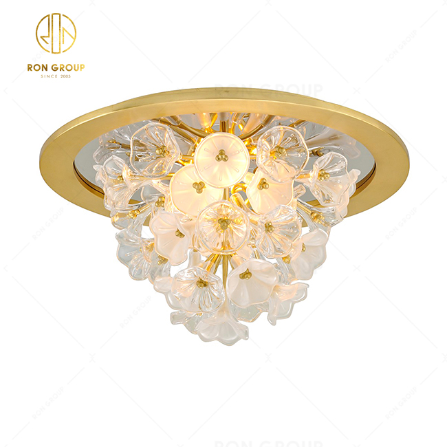 Fancy Petunia Flower Design Ceiling Lamp Hotel Lighting Hanging Light Ceiling Lamp