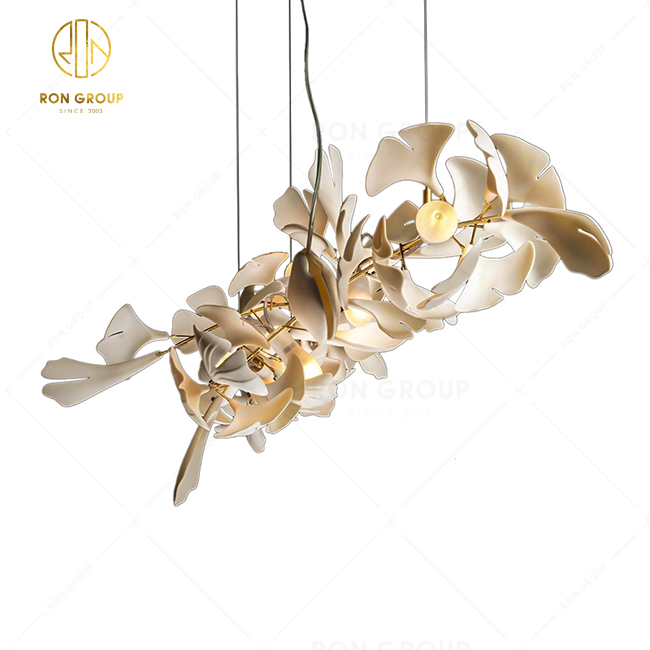 Project Modern Ceramics Luxury Leaves Chandelier G4 Bulb For Hotel Decor Customize Pendant Lamp