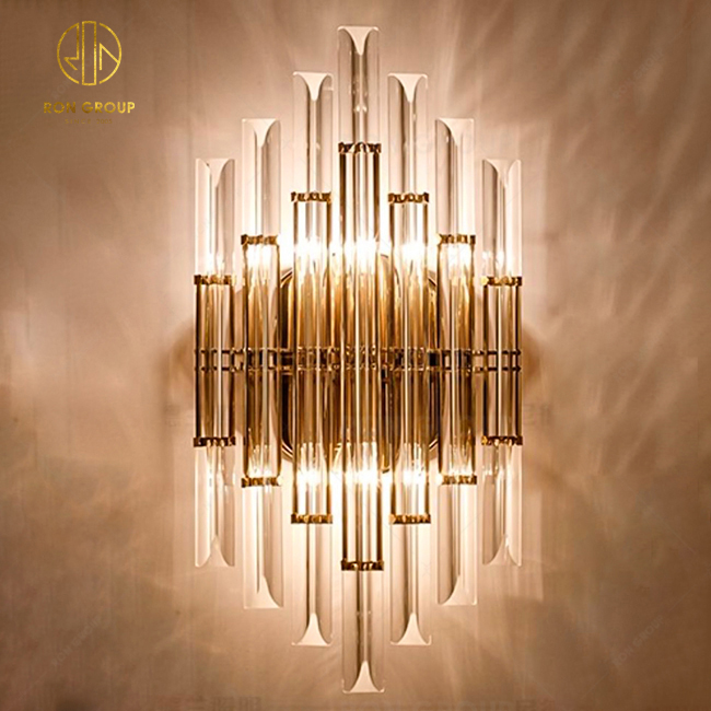 Postmodern Light Luxury Wall Lamp Living Room Wall Led Crystal Light Bedroom Bedside Aisle Wall Light