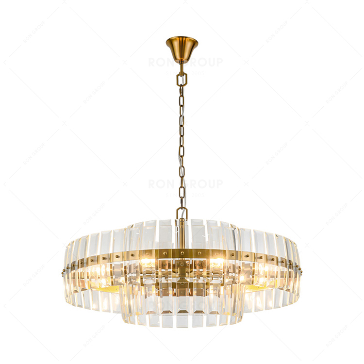 Dining Room Chandelier LED Light Luxury Model Room Lamp Simple Home Atmosphere Creative Crystal Pendant Lamp