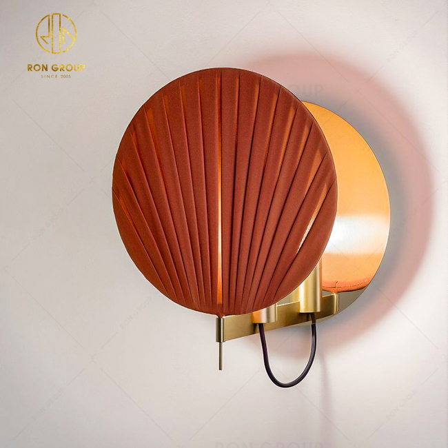 Popular Wall Lamp Paper Fan Lamp Fabric Design Light Wall Sconce For Hotel Decor