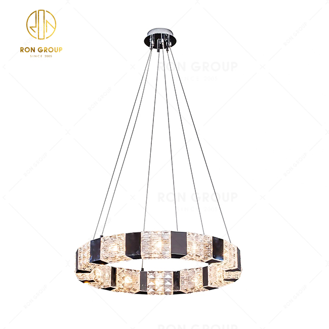 Modern Circular LED Chandelier Hanging Light Ring LED Chandelier  Pendant Lamp Hotel Lighting