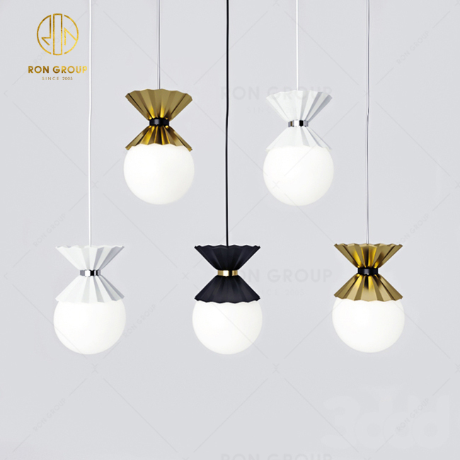 Modern Minimalist Style White Sphere Ceiling Light Pendant Lamp LED Light For Bedroom