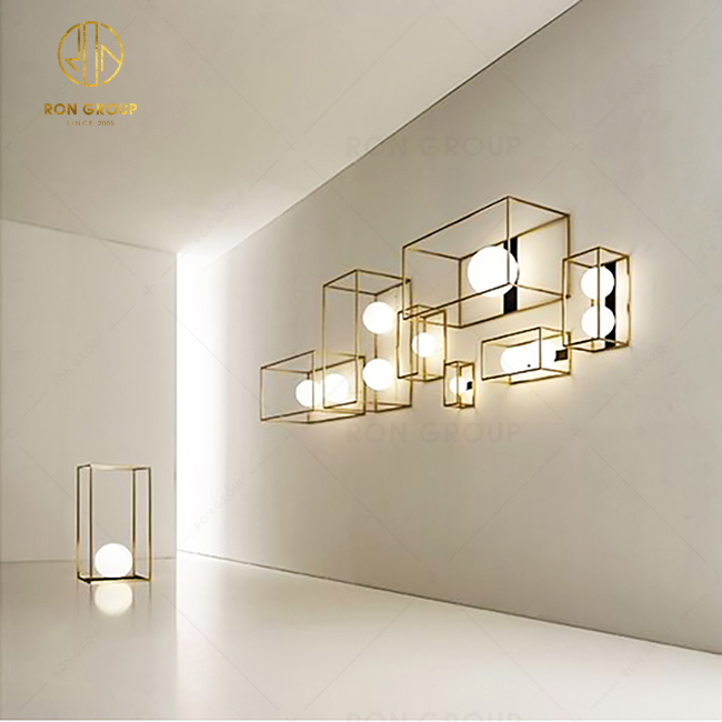 Modern Hotel or Home Decoration Chandelier Metal Rectangular Frame LED Wall light Wall Lamp