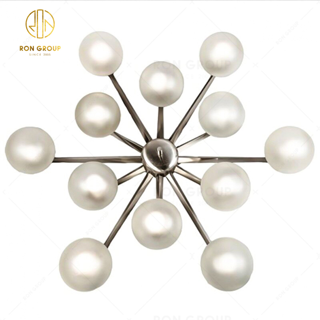 Decorative Round Steel Frame Ceiling Lights Decor Modern Led Fishing Light Pendant Lamp For Hotel Decor