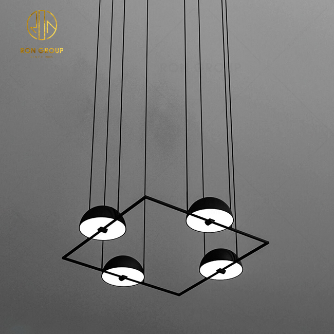 Simple Style LED Modern Glass Ball Pendant Light Black Cover Hanging Light For Dining Room Decoration