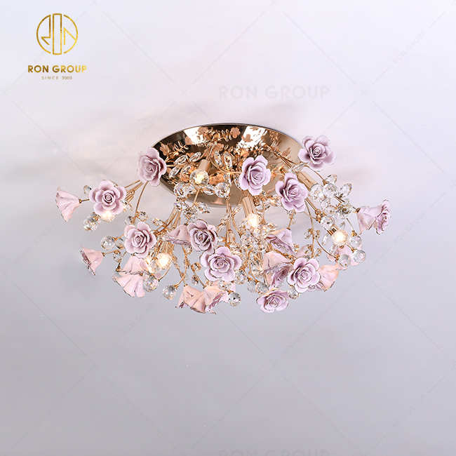 Best Quality Restaurant Flower Lamp Wedding Flower Ceiling Lamp Ceramicl Flower Lighting