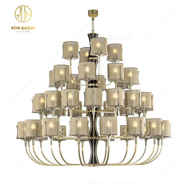 China Supplier Fancy New Design Hotel Decoration Pendant Light Antique Metal Lamp Shade Chandelier