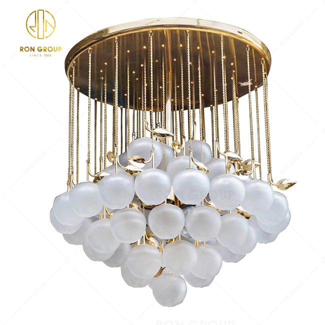 Nordic Creative Glass Ball Apple Shape Chandelier Pendant Lamp Droplight For Hotel Restaurant Ceiling Light