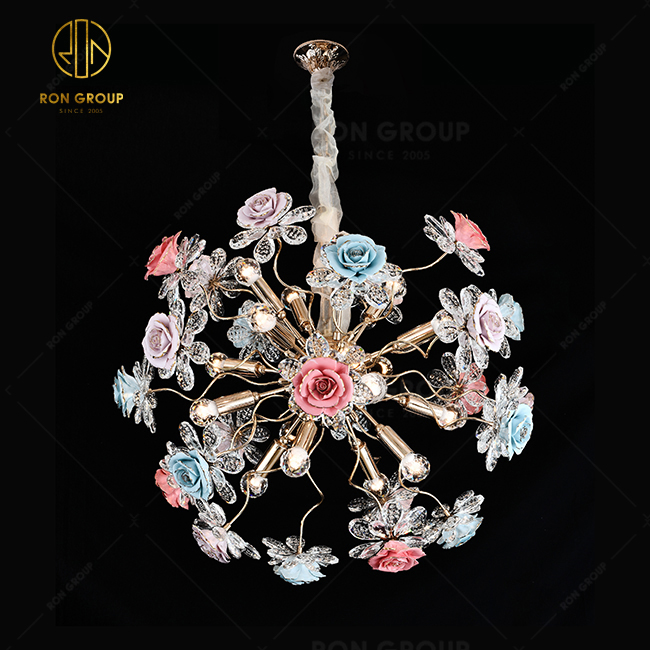 2021 Hot Selling Ceramic Flower Lighting Ceiling Lamp Floor Lamp Wall Lamp For Wedding Decoration