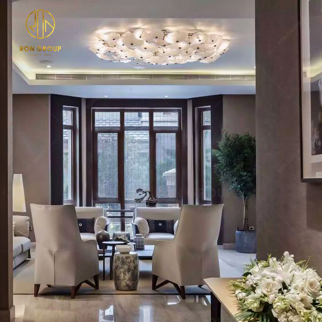 Modern Living Room Lighting Customized Deluxe Copper Lamp LED Chandelier Lotus Leaf Lighting