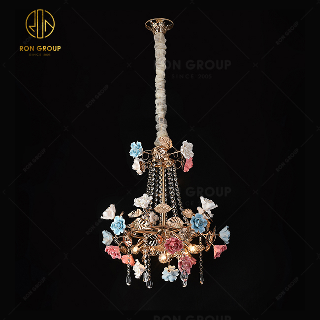 Hot Sale Ceiling Lamp Restaurant Hotel Used Ceramic Flower Light Elegant Lighting