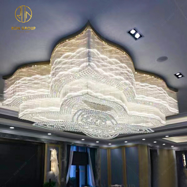 Customized Hotel Lobby Chandelier KTV Large Wedding Chandelier Banquet Crystal Chandeliers Ceiling Lamp Decorative Lighting