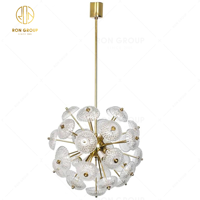 Hospitality Hotel Hall Art Decoration Glass Modern Luxury Design Led Chandelier Pendant Light