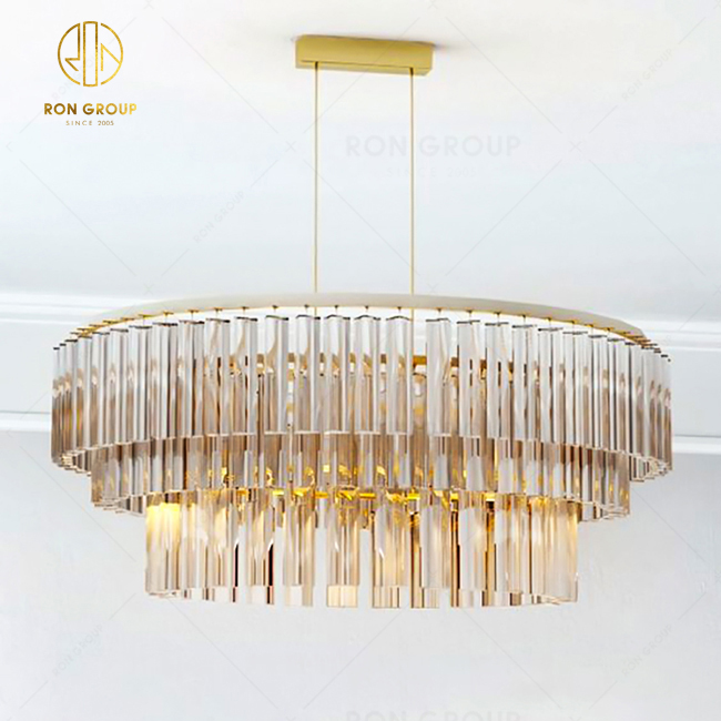 Multi Rings Round Chandeliers & Pendant Lights Modern Luxury Brass Crystal Hanging Lamps