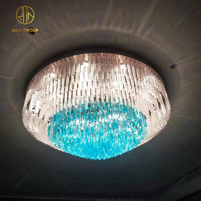 Customized Modern LED Big Foyer Large Hotel Crystal Chandelier Ceiling Lamp Hotel Project Light