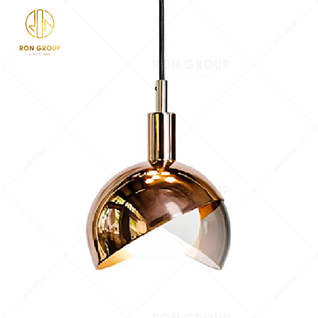 Amazon Hot Sale Round Metal Glass E14 Stylish Pendant Lamp In Living Room Bar Kitchen Pendant Hanging Chandelier Lighting