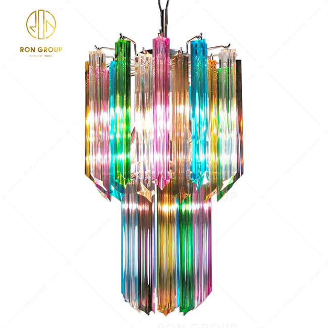 Hot Sale Hotel Decor Lighting Led Colorful Crystal Lighting Pendant Lamp