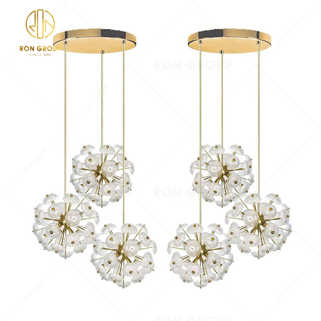 Hospitality Hotel Hall Art Decoration Hanging Glass Modern Luxury Design Led Chandelier Ceiling Light