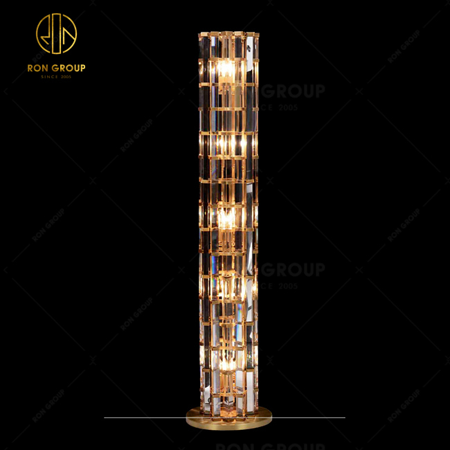 Stainless Steel Modern Luxury Hotel Floor Light Led Chandelier Crystals Floor Lamp For Home Hotel Decor