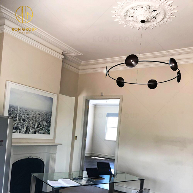 Simple Design Round Circle Chandeliers Metal Pendant Light For Dining Room Lamps