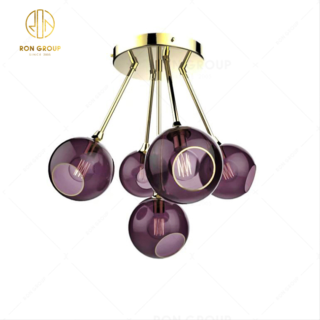 Modern Metal LED Colorful Glass Ball Hanging Pendant Lamp Lighting For Hotel Restaurant Coffee Shop Pendant lighting