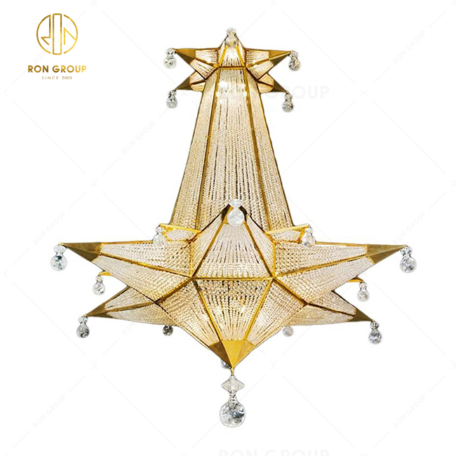 Wedding Crystal Chandelier Creative Star Shape Hotel Lobby Pendant Lamp Restaurant Luxury Designer Lamps Pendant Lamp